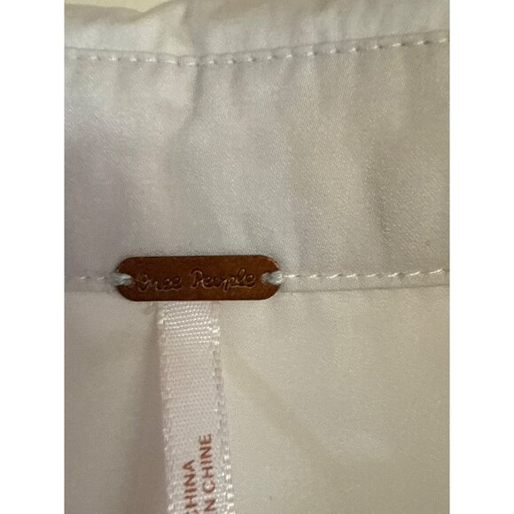 Free People Womens White Sheer Button-Down Blouse S - Picture 6 of 9